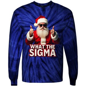 What The Sigma Santa Funny Christmas Meme Xmas Raccoon Tie-Dye Long Sleeve Shirt