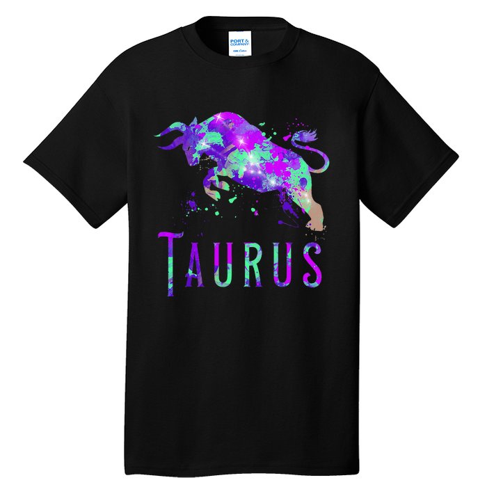 Watercolor Taurus Symbol Zodiac Sign Astrology Horoscope Tall T-Shirt