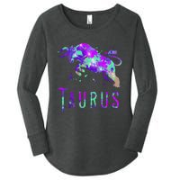 Watercolor Taurus Symbol Zodiac Sign Astrology Horoscope Women's Perfect Tri Tunic Long Sleeve Shirt