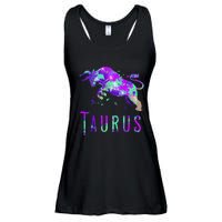 Watercolor Taurus Symbol Zodiac Sign Astrology Horoscope Ladies Essential Flowy Tank