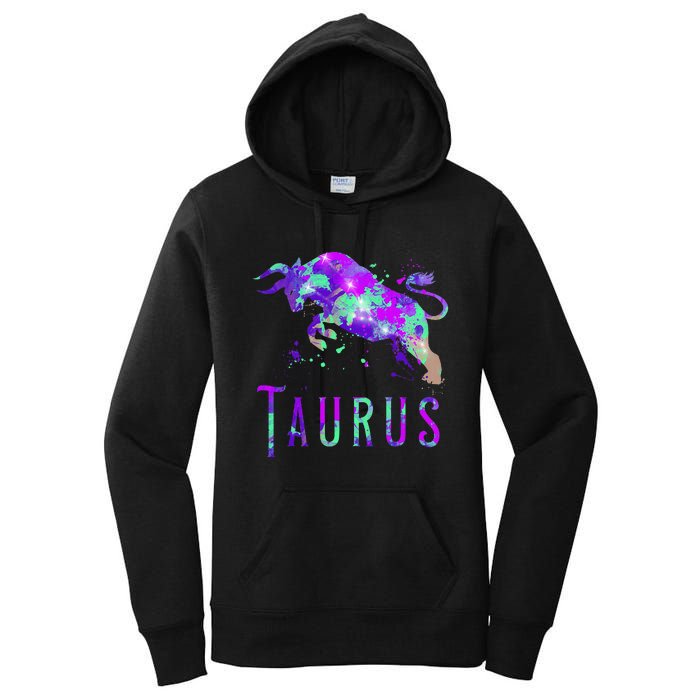 Watercolor Taurus Symbol Zodiac Sign Astrology Horoscope Women's Pullover Hoodie