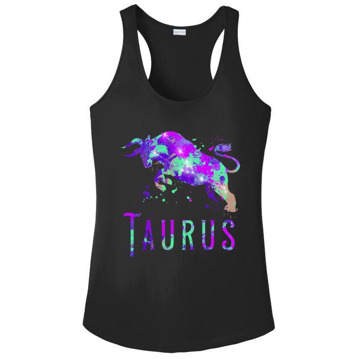 Watercolor Taurus Symbol Zodiac Sign Astrology Horoscope Ladies PosiCharge Competitor Racerback Tank