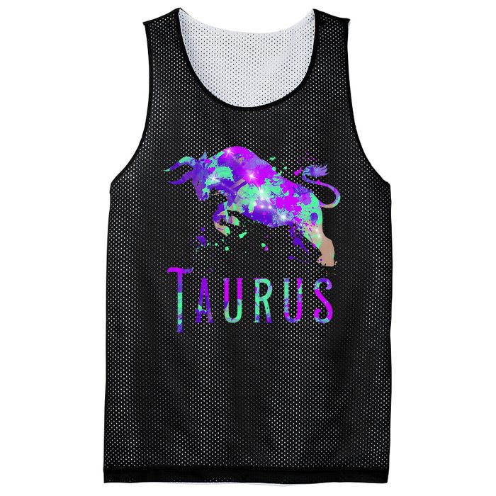 Watercolor Taurus Symbol Zodiac Sign Astrology Horoscope Mesh Reversible Basketball Jersey Tank