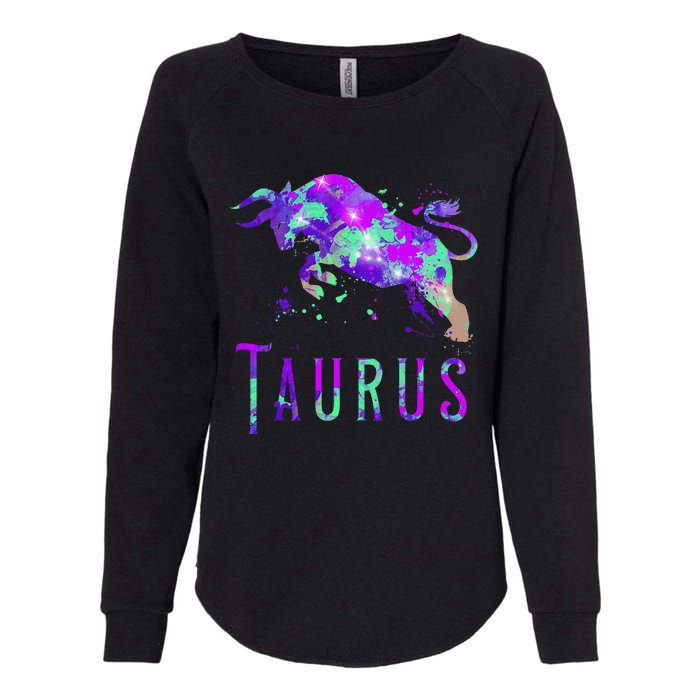 Watercolor Taurus Symbol Zodiac Sign Astrology Horoscope Womens California Wash Sweatshirt