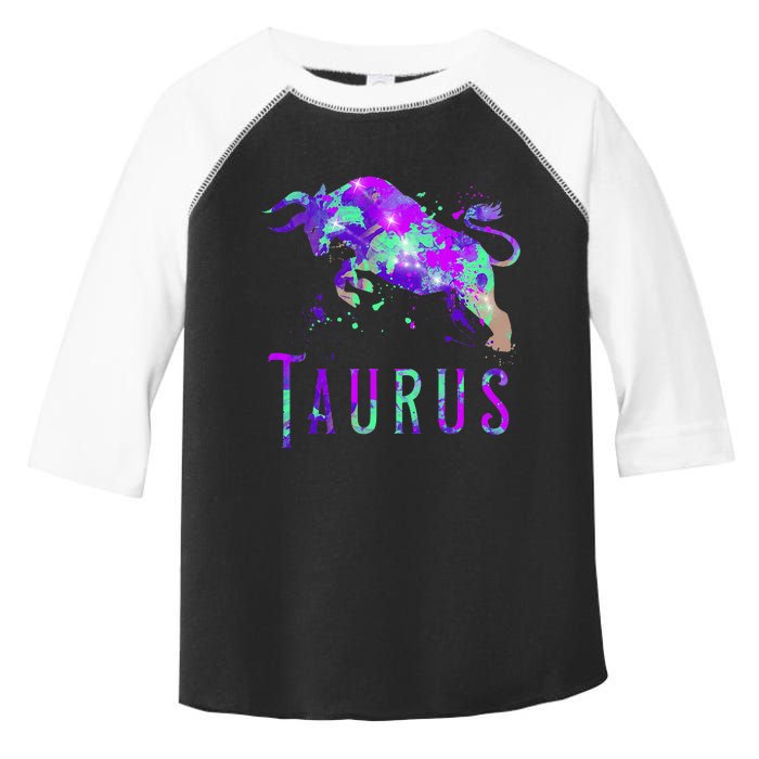 Watercolor Taurus Symbol Zodiac Sign Astrology Horoscope Toddler Fine Jersey T-Shirt