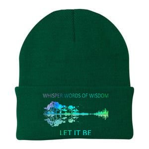 Watercolor Tree Sky There Will Be An Answer Let It Be Guitar Knit Cap Winter Beanie