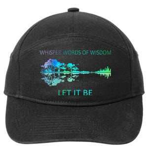 Watercolor Tree Sky There Will Be An Answer Let It Be Guitar 7-Panel Snapback Hat