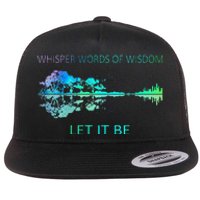 Watercolor Tree Sky There Will Be An Answer Let It Be Guitar Flat Bill Trucker Hat