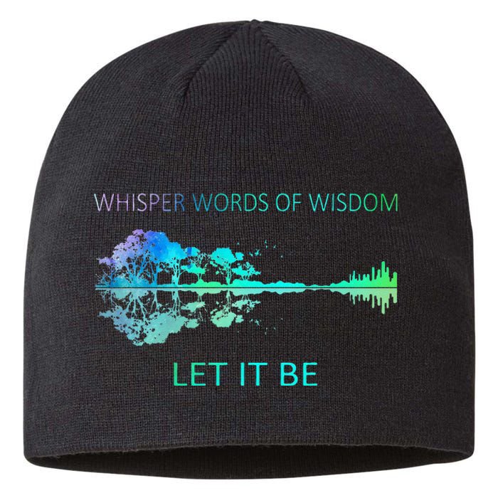 Watercolor Tree Sky There Will Be An Answer Let It Be Guitar Sustainable Beanie