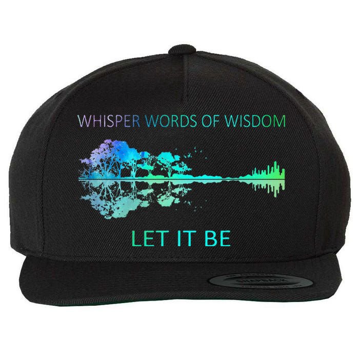 Watercolor Tree Sky There Will Be An Answer Let It Be Guitar Wool Snapback Cap