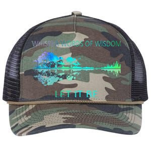 Watercolor Tree Sky There Will Be An Answer Let It Be Guitar Retro Rope Trucker Hat Cap