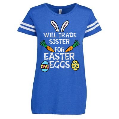 Will Trade Sister Easter Eggs Funny Family Enza Ladies Jersey Football T-Shirt