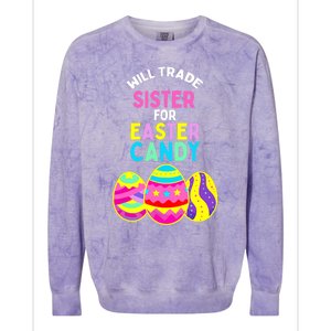 Will Trade Sister for Easter Candy Eggs Cute Boy Girl Colorblast Crewneck Sweatshirt