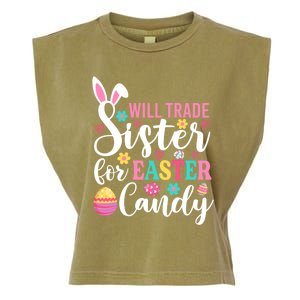 Will Trade Sister For Easter Candy Great Gift Easter Day Gift Garment-Dyed Women's Muscle Tee