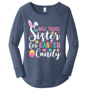 Will Trade Sister For Easter Candy Great Gift Easter Day Gift Women's Perfect Tri Tunic Long Sleeve Shirt