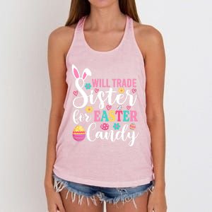 Will Trade Sister For Easter Candy Great Gift Easter Day Gift Women's Knotted Racerback Tank