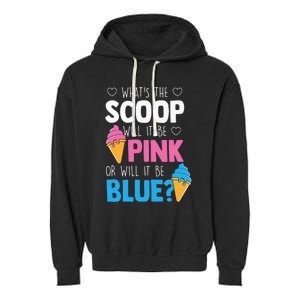 Whats The Scoop Funny Gender Reveal Party Team Blue Garment-Dyed Fleece Hoodie