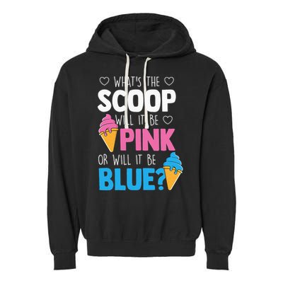 Whats The Scoop Funny Gender Reveal Party Team Blue Garment-Dyed Fleece Hoodie