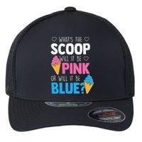 Whats The Scoop Funny Gender Reveal Party Team Blue Flexfit Unipanel Trucker Cap