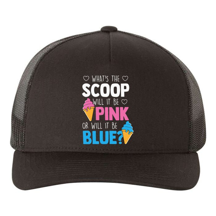 Whats The Scoop Funny Gender Reveal Party Team Blue Yupoong Adult 5-Panel Trucker Hat