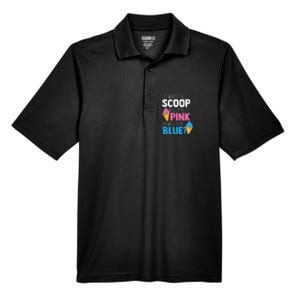 Whats The Scoop Funny Gender Reveal Party Team Blue Men's Origin Performance Pique Polo