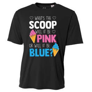 Whats The Scoop Funny Gender Reveal Party Team Blue Cooling Performance Crew T-Shirt