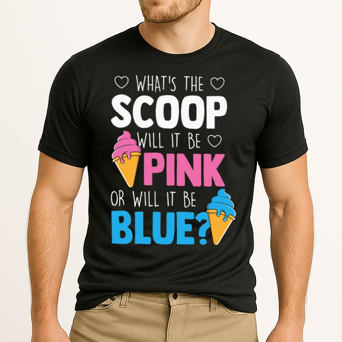 Whats The Scoop Funny Gender Reveal Party Team Blue Cooling Performance Crew T-Shirt