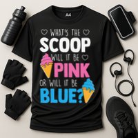 Whats The Scoop Funny Gender Reveal Party Team Blue Cooling Performance Crew T-Shirt