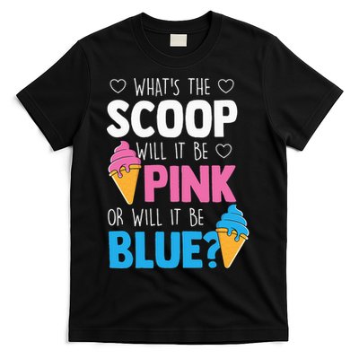 Whats The Scoop Funny Gender Reveal Party Team Blue T-Shirt