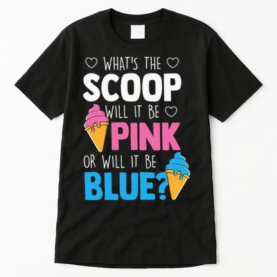 Whats The Scoop Funny Gender Reveal Party Team Blue Tall T-Shirt