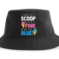 Whats The Scoop Funny Gender Reveal Party Team Blue Sustainable Bucket Hat