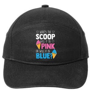 Whats The Scoop Funny Gender Reveal Party Team Blue 7-Panel Snapback Hat