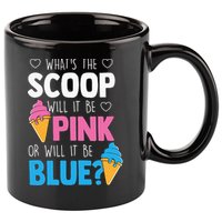 Whats The Scoop Funny Gender Reveal Party Team Blue 11oz C Handle Ceramic Mug