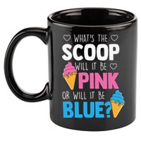 Whats The Scoop Funny Gender Reveal Party Team Blue 11oz C Handle Ceramic Mug