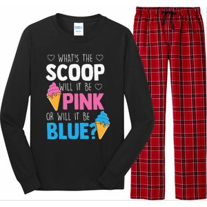 Whats The Scoop Funny Gender Reveal Party Team Blue Long Sleeve Pajama Set