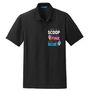 Whats The Scoop Funny Gender Reveal Party Team Blue Dry Zone Grid Polo