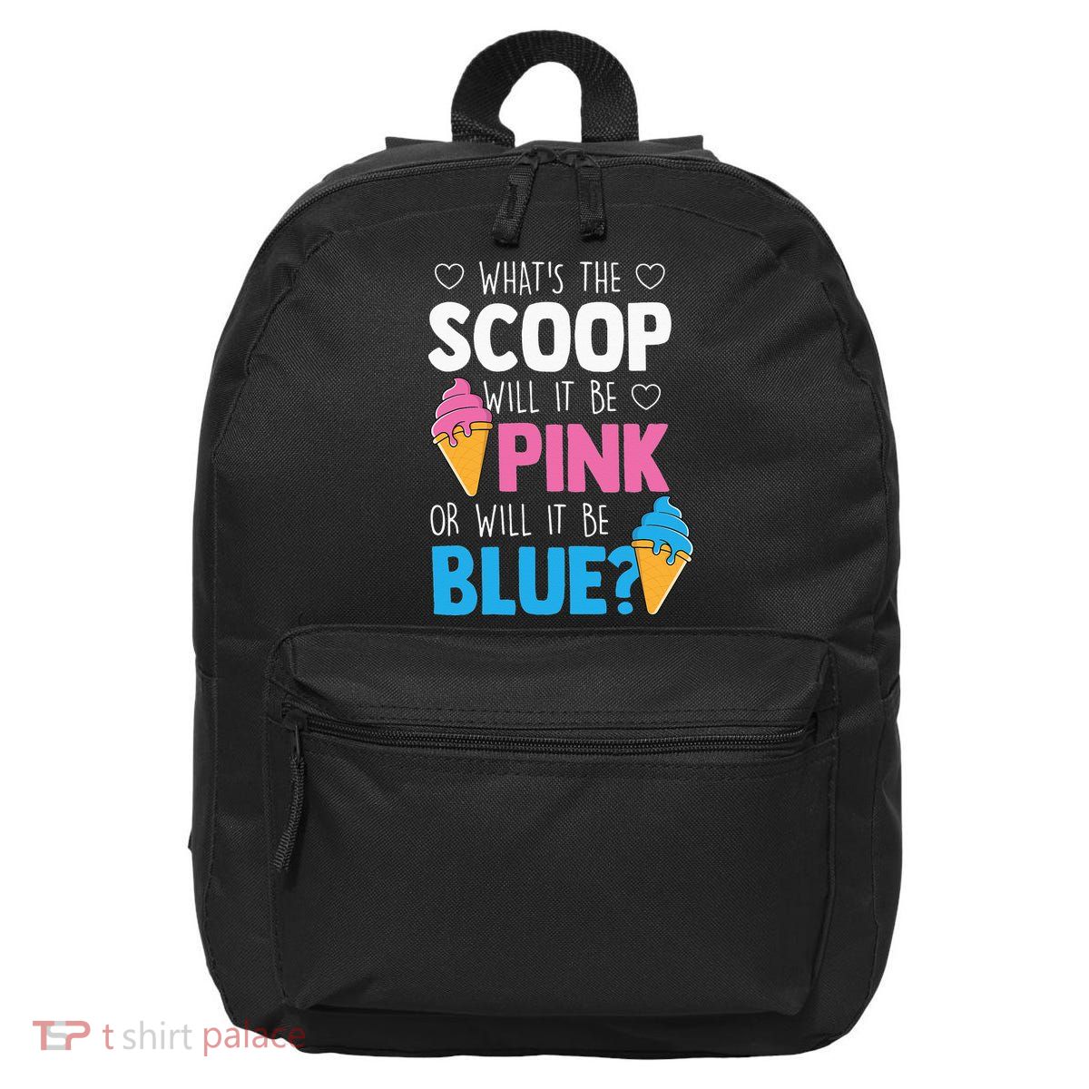 Whats The Scoop Funny Gender Reveal Party Team Blue 16 in Basic Backpack