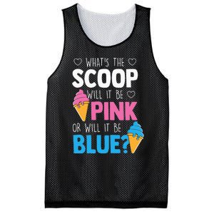 Whats The Scoop Funny Gender Reveal Party Team Blue Mesh Reversible Basketball Jersey Tank