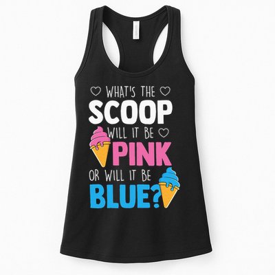 Whats The Scoop Funny Gender Reveal Party Team Blue Womens Tank Top