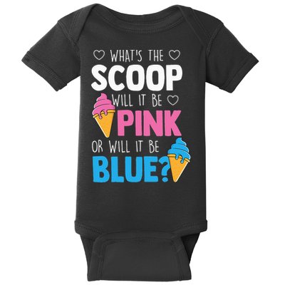 Whats The Scoop Funny Gender Reveal Party Team Blue Baby Bodysuit