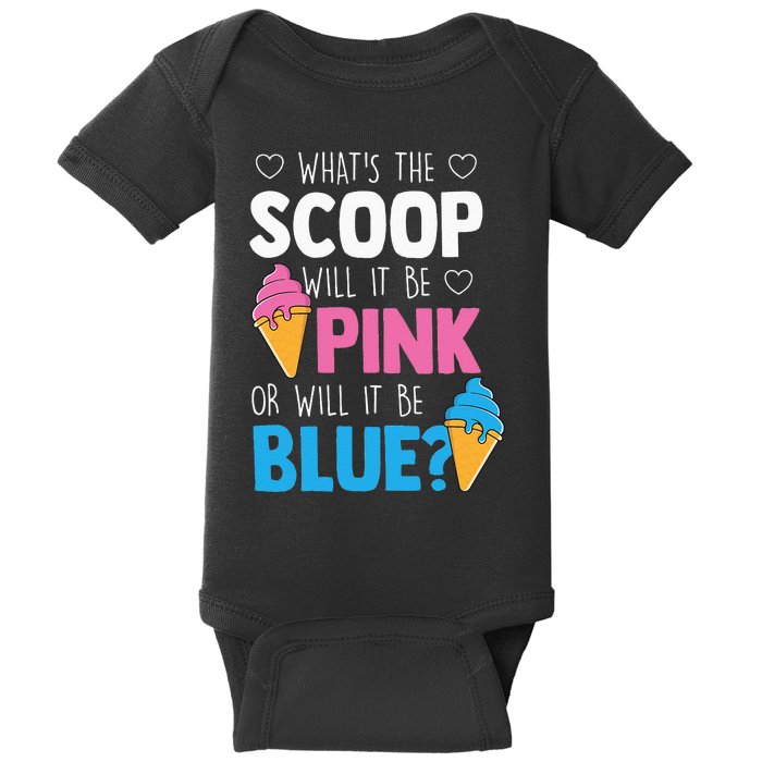 Whats The Scoop Funny Gender Reveal Party Team Blue Baby Bodysuit