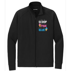 Whats The Scoop Funny Gender Reveal Party Team Blue Stretch Full-Zip Cadet Jacket