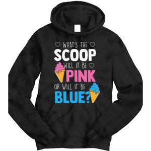 Whats The Scoop Funny Gender Reveal Party Team Blue Tie Dye Hoodie