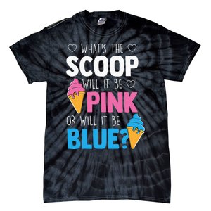 Whats The Scoop Funny Gender Reveal Party Team Blue Tie-Dye T-Shirt