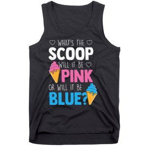 Whats The Scoop Funny Gender Reveal Party Team Blue Tank Top