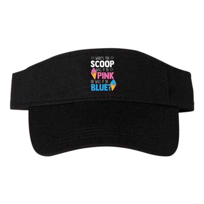 Whats The Scoop Funny Gender Reveal Party Team Blue Valucap Bio-Washed Visor