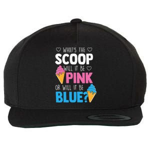 Whats The Scoop Funny Gender Reveal Party Team Blue Wool Snapback Cap