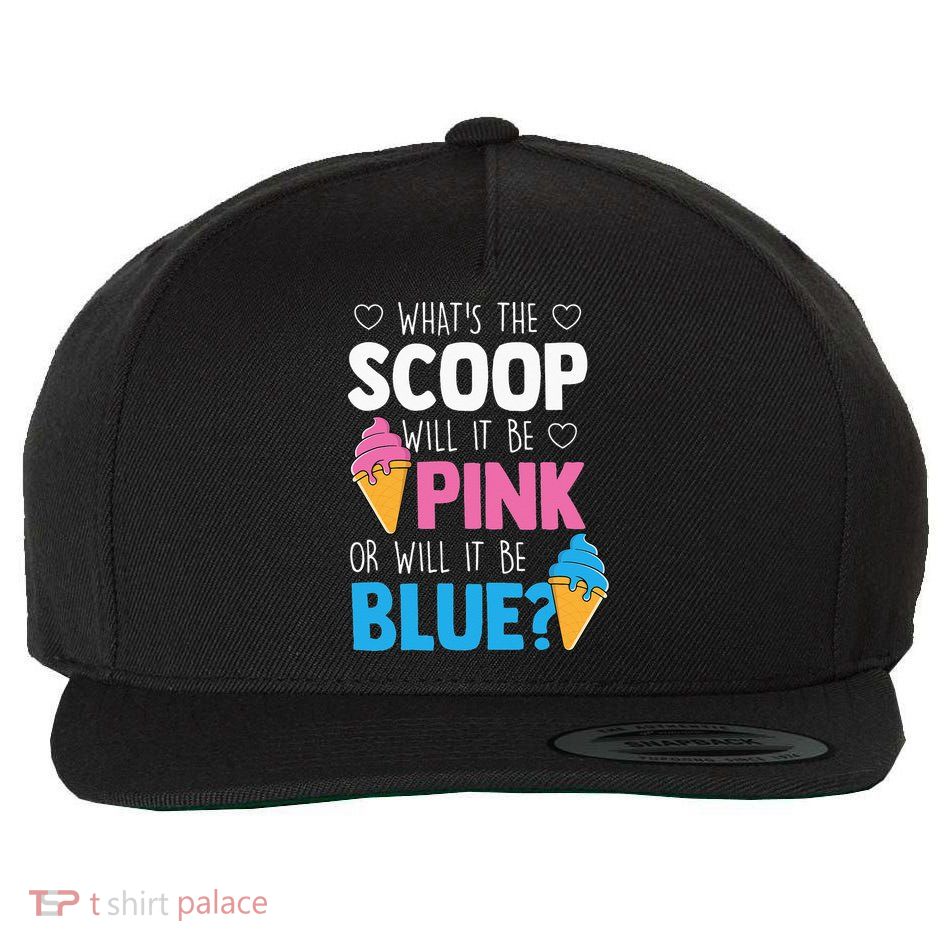 Whats The Scoop Funny Gender Reveal Party Team Blue Wool Snapback Cap