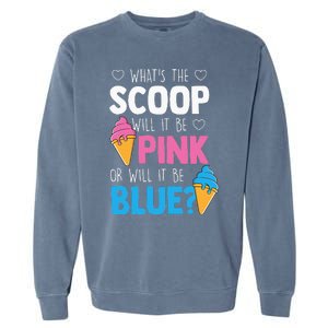 Whats The Scoop Funny Gender Reveal Party Team Blue Garment-Dyed Sweatshirt