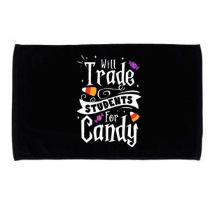 Will Trade Students For Candy Funny Teacher Halloween Microfiber Hand Towel